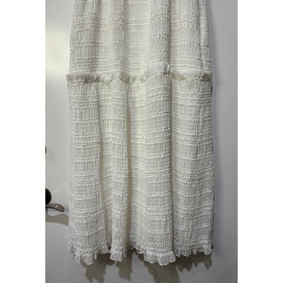 Lost + Wander Calla Lily White Tiered Midi Dress Sz Medium NWT Feminine Romantic - Picture 12 of 14